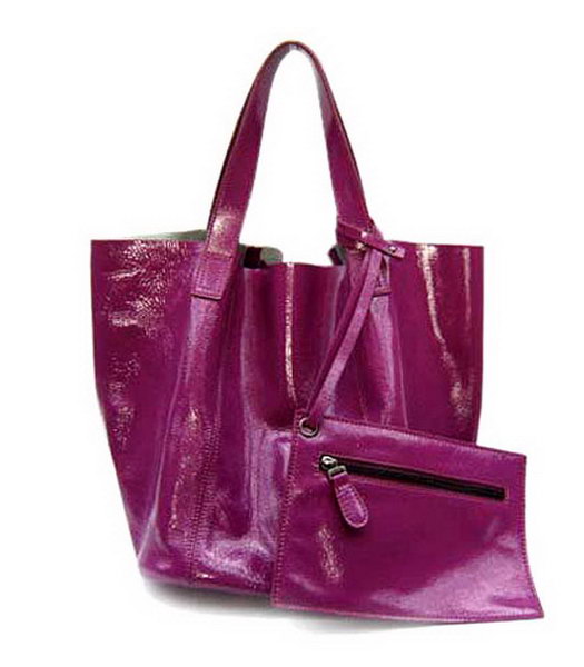 Marni Purple Patent Leather Tote Handbag