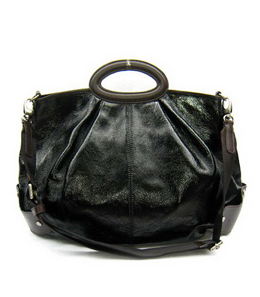 Marni Shiny Black Patent Leather Large Balloon Bag