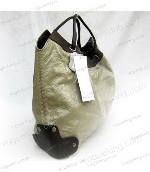 Marni Shiny Leather Handle Bag Grey-2