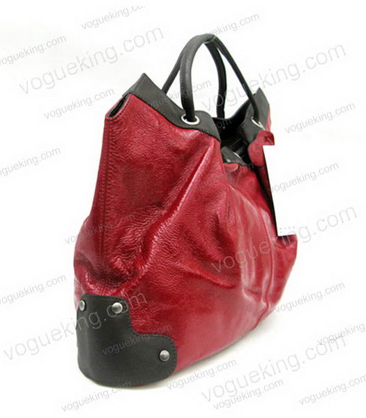 Marni Shiny Leather Handle Bag Red-2