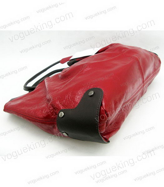 Marni Shiny Leather Handle Bag Red-3