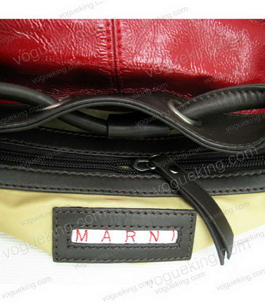 Marni Shiny Leather Handle Bag Red-5