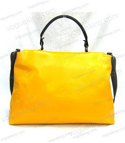 Marni Shiny Leather Handle Bag Yellow-1