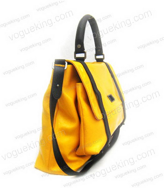 Marni Shiny Leather Handle Bag Yellow-2