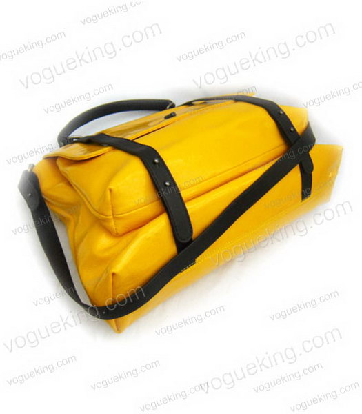 Marni Shiny Leather Handle Bag Yellow-3