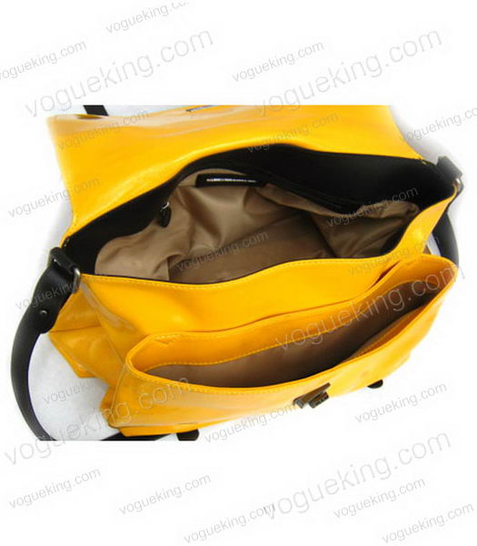 Marni Shiny Leather Handle Bag Yellow-4