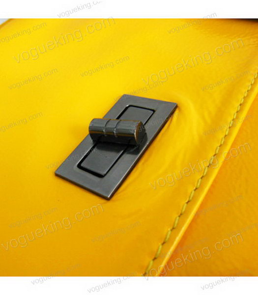 Marni Shiny Leather Handle Bag Yellow-5