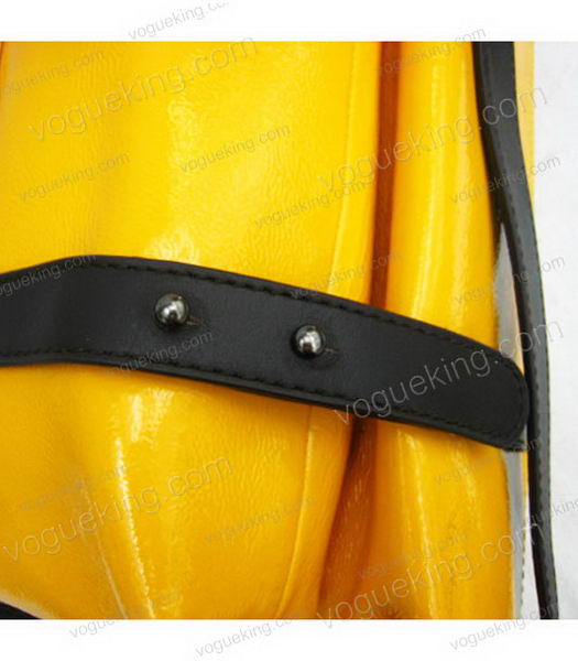 Marni Shiny Leather Handle Bag Yellow-6