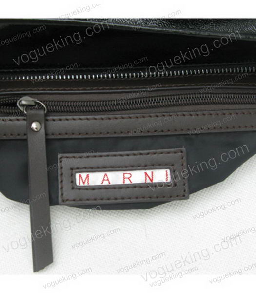 Marni Shiny Leather Shoulder Bag Black-5