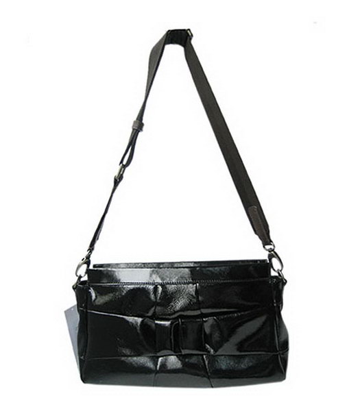 Marni Shiny Leather Shoulder Bag Black