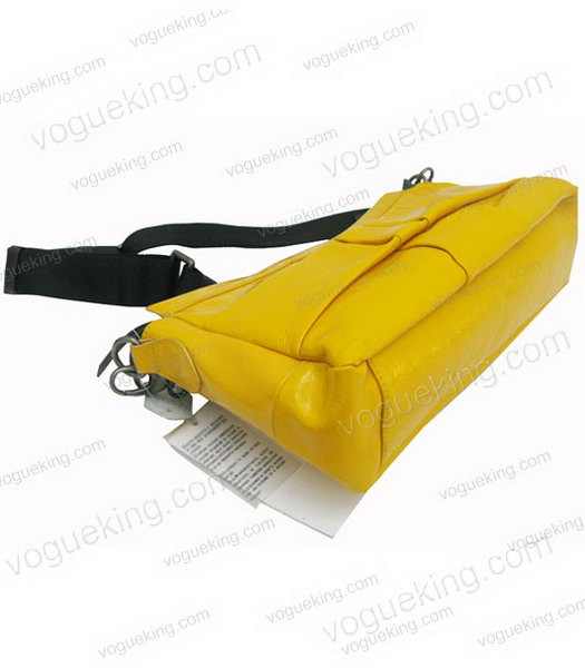 Marni Shiny Leather Shoulder Bag Yellow-3