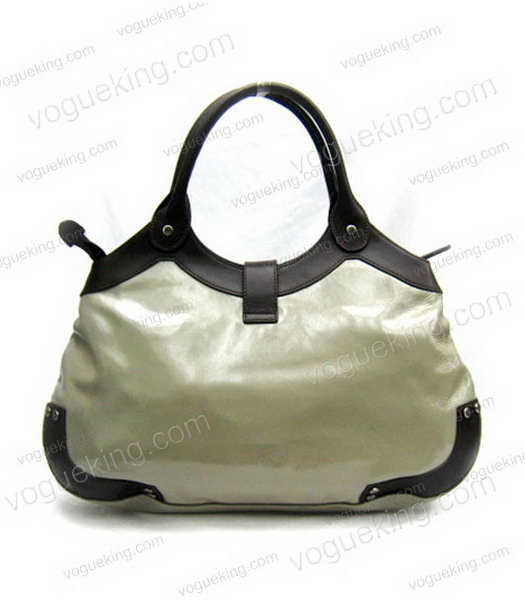 Marni Shiny Leather With Rugosity Hobo Bag Grey-1