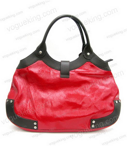 Marni Shiny Leather With Rugosity Hobo Bag Red-1