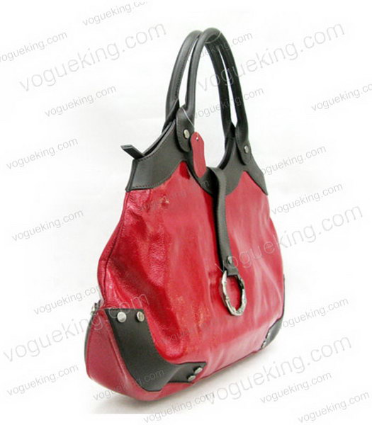 Marni Shiny Leather With Rugosity Hobo Bag Red-2