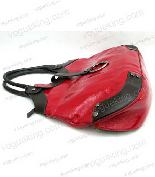 Marni Shiny Leather With Rugosity Hobo Bag Red-3