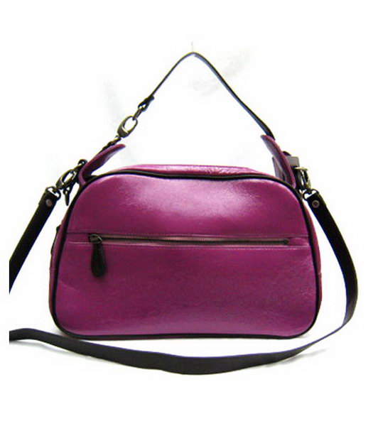 Marni Shiny Leather With Rugosity Zip Shoulder Bag Purple