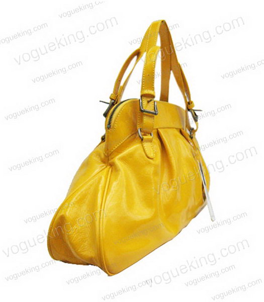 Marni Shiny Leather Yellow Zipper Handbag-1