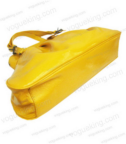 Marni Shiny Leather Yellow Zipper Handbag-2