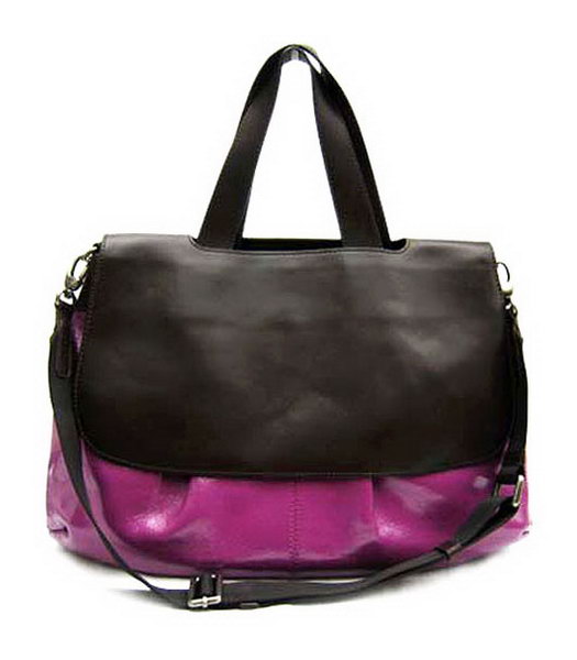 Marni Shiny Nappa Leather Flap Handle Bag Purple