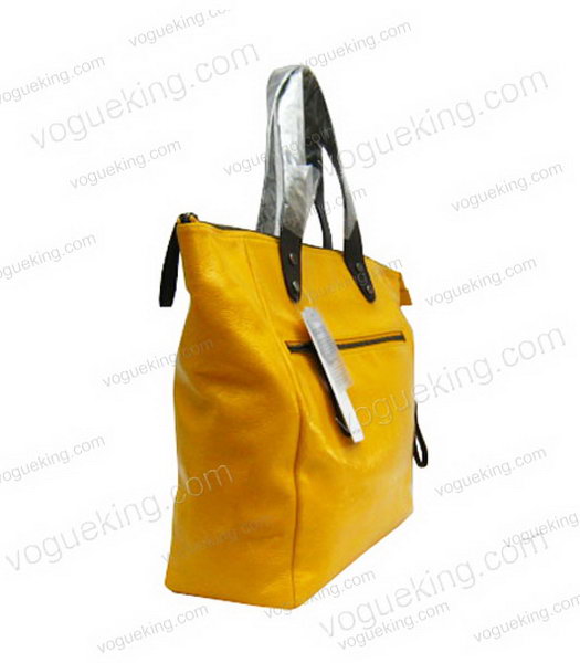 Marni Shiny Nappa Yellow Leather Shoulder Tote Handbag -1