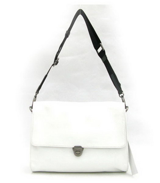 Marni White Napa Leather Shoulder Flap Bag