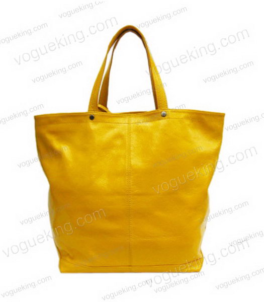Marni Yellow Leather Shopping Bag With Pouch-1