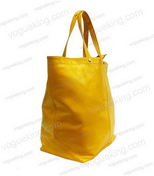 Marni Yellow Leather Shopping Bag With Pouch-2