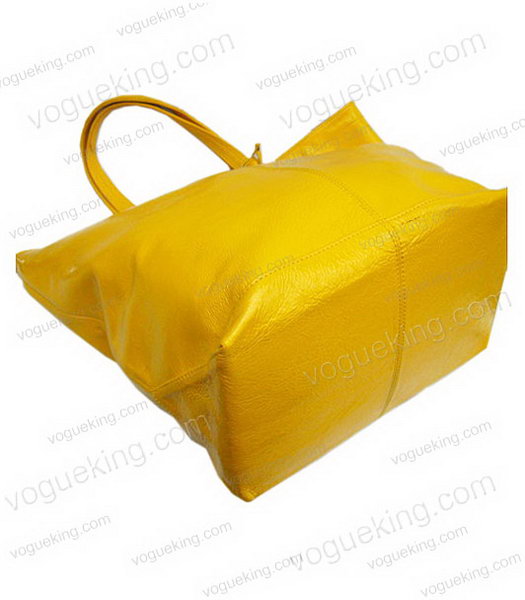 Marni Yellow Leather Shopping Bag With Pouch-3