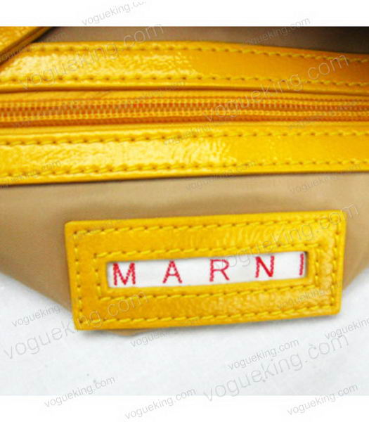 Marni Yellow Leather Shopping Bag With Pouch-5