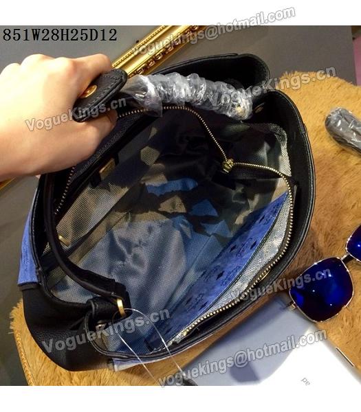 MCM Blue Litchi Veins Leather Small Shoulder Bag-1