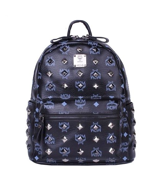 MCM Stark All Over Studs Leather Small Backpack Black
