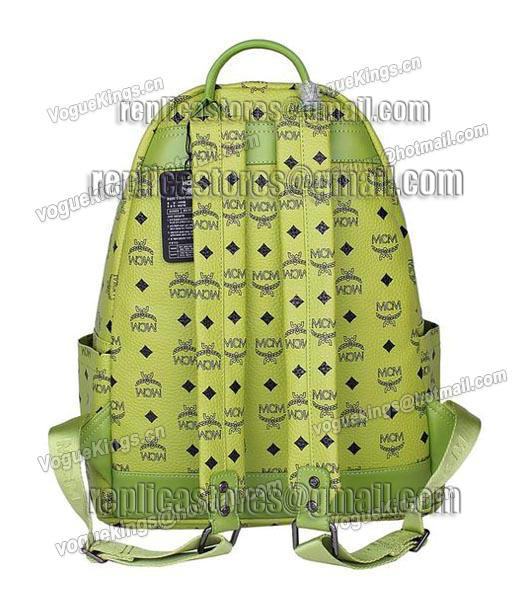 MCM Stark Sprinkle Stud Medium Backpack In Green Leather-1-1