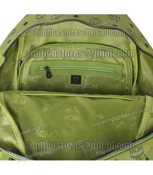 MCM Stark Sprinkle Stud Medium Backpack In Green Leather-1-4