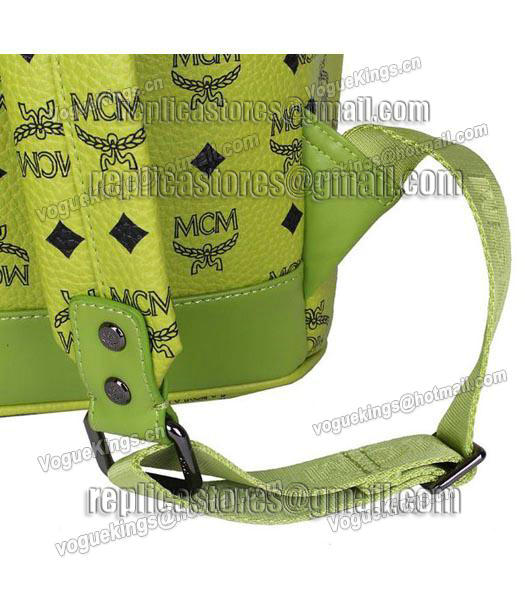 MCM Stark Sprinkle Stud Medium Backpack In Green Leather-1-5