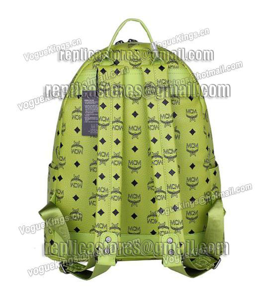 MCM Stark Sprinkle Stud Medium Backpack In Green Leather-1