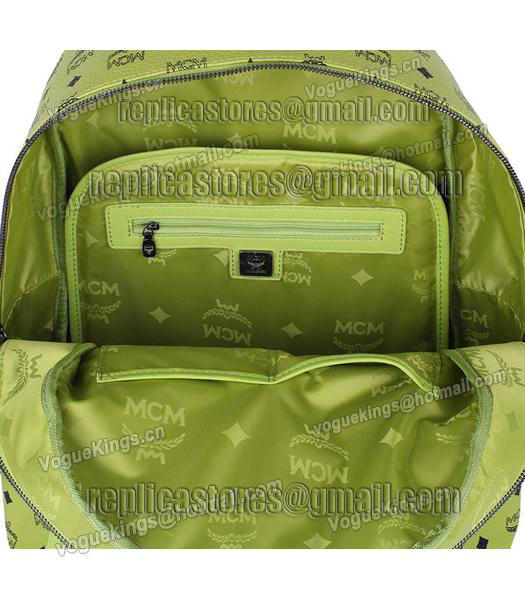 MCM Stark Sprinkle Stud Medium Backpack In Green Leather-4