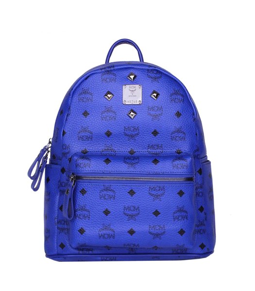 MCM Stark Sprinkle Stud Small Backpack In Electric Blue Leather