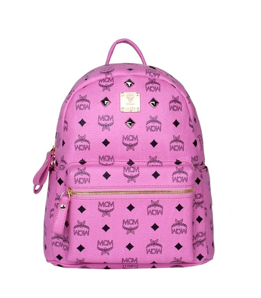 MCM Stark Sprinkle Stud Small Backpack In Pink Leather