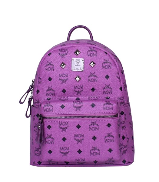 MCM Stark Sprinkle Stud Small Backpack In Purple Leather