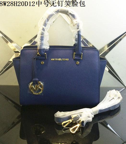 Michael Kors 28cm Dark Blue Leather Top Handle Bag