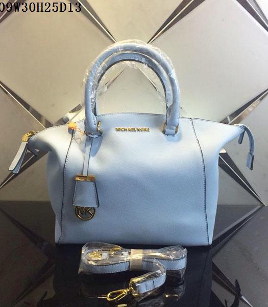 Michael Kors 30cm Litchi Veins Light Blue Leather Tote Bag