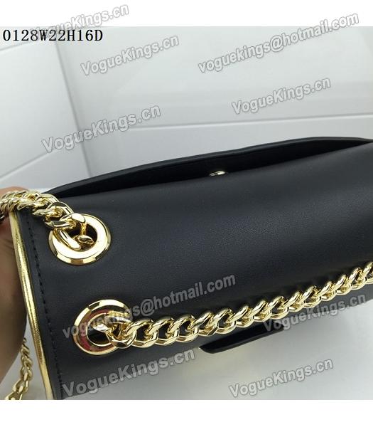 Michael Kors Black Leather Golden Chains Small Bag-5