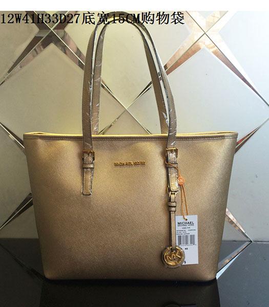 Michael Kors Gold Leather Large Shopping Bag