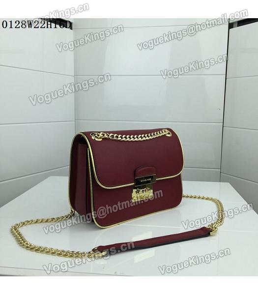Michael Kors Jujube Red Leather Golden Chains Small Bag-1