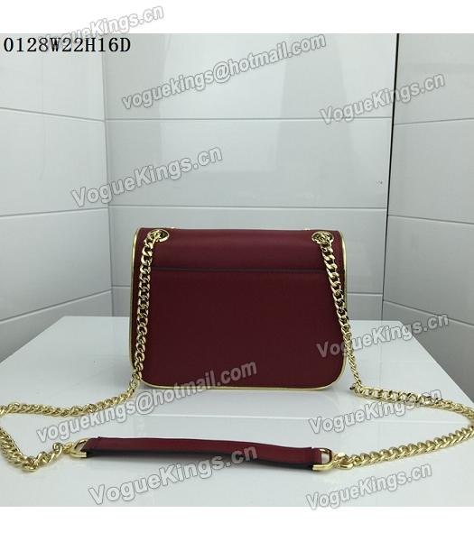 Michael Kors Jujube Red Leather Golden Chains Small Bag-2