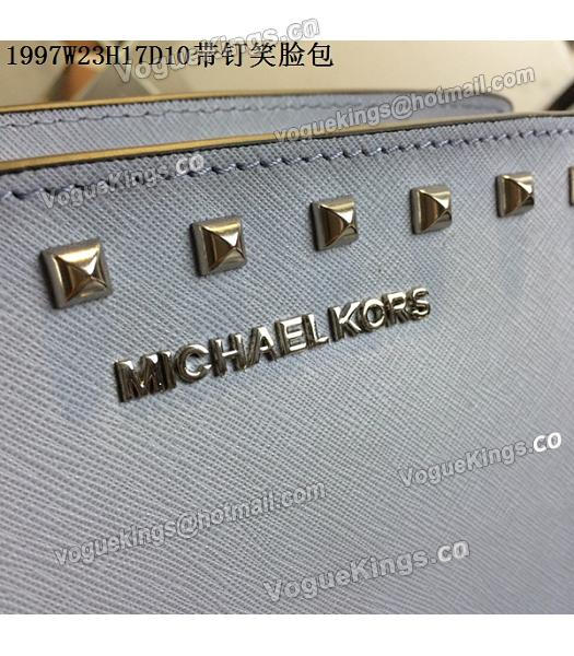 Michael Kors Selma Studded Small Messenger Bag Grey Blue-6