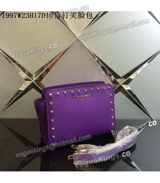 Michael Kors Selma Studded Small Messenger Bag Purple-1
