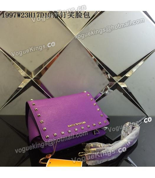 Michael Kors Selma Studded Small Messenger Bag Purple-4
