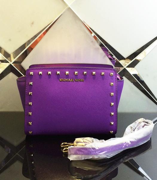 Michael Kors Selma Studded Small Messenger Bag Purple