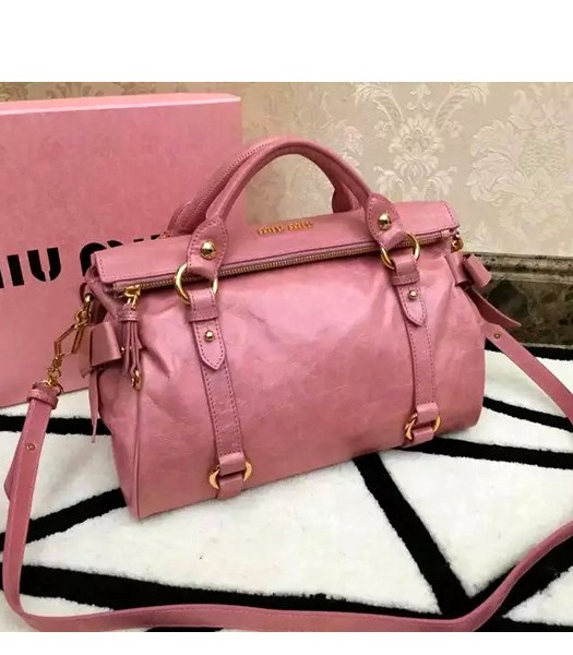Miu Miu 33cm High-quality Original Leather Tote Bag Pink